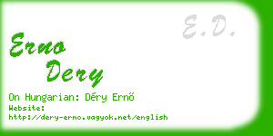 erno dery business card