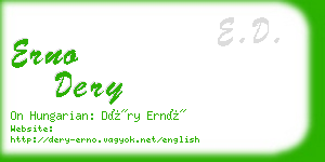 erno dery business card